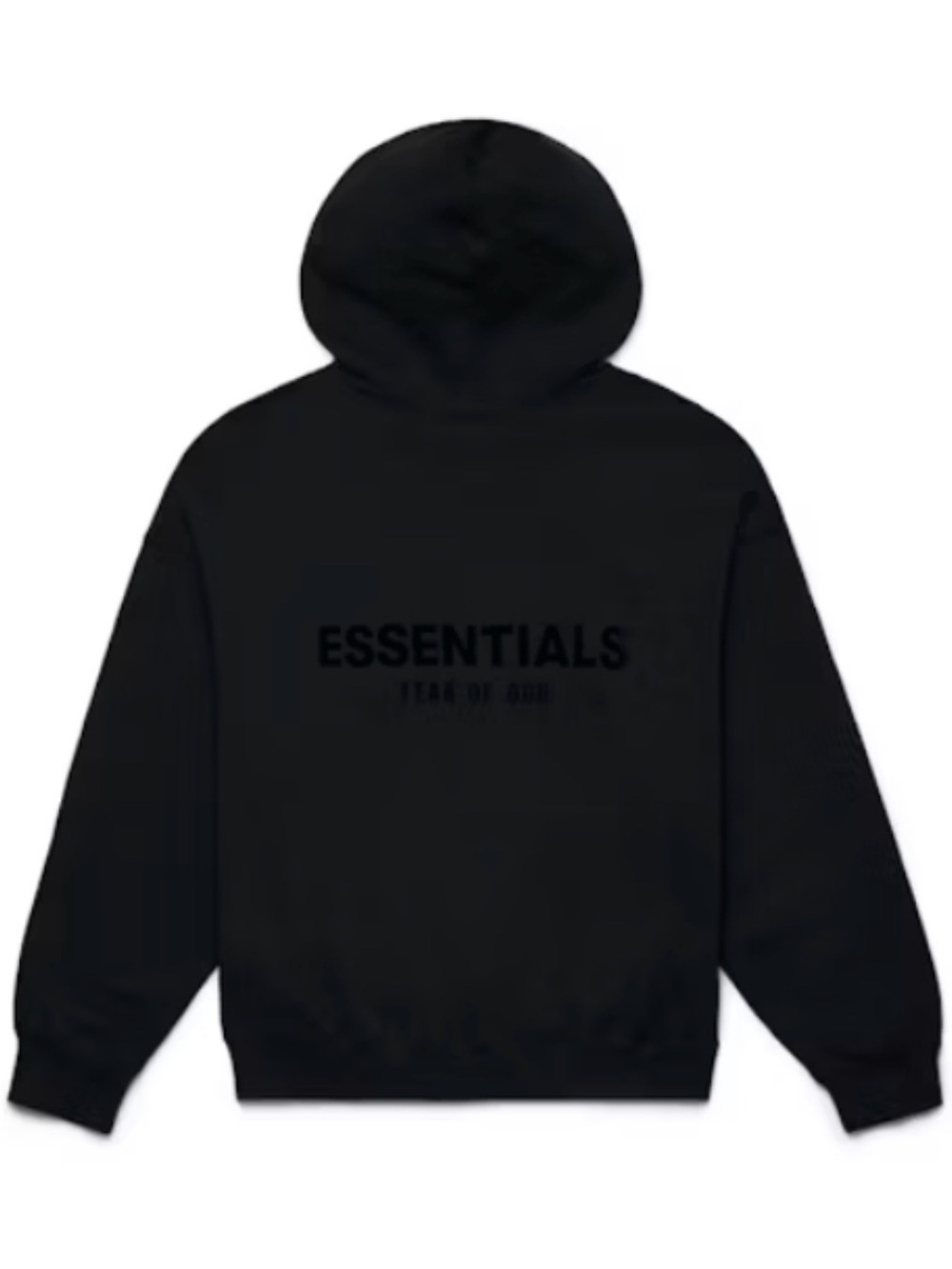 Essentials Black Pullover Hoodie with Subtle Logo